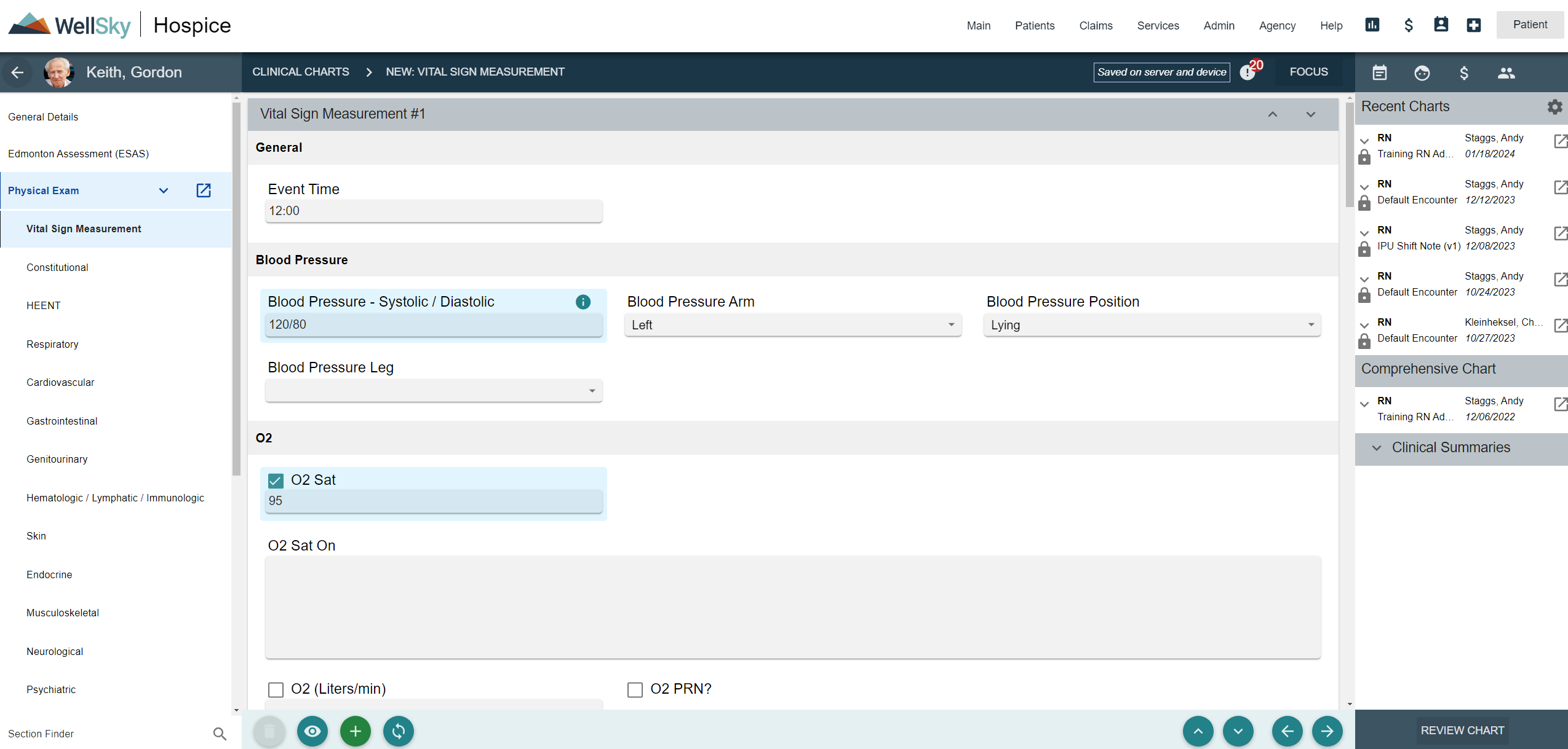 screenshot of WellSky Hospice & Palliative
